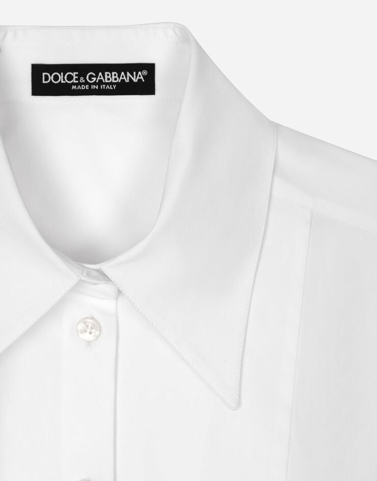 Dolce & Gabbana Camisa Corta De Algodón Con Cordones Cruzados