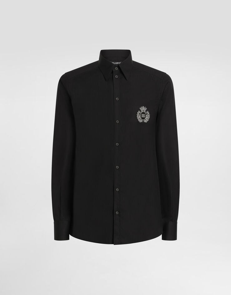Dolce & Gabbana Camisa de algodón con parche heráldico