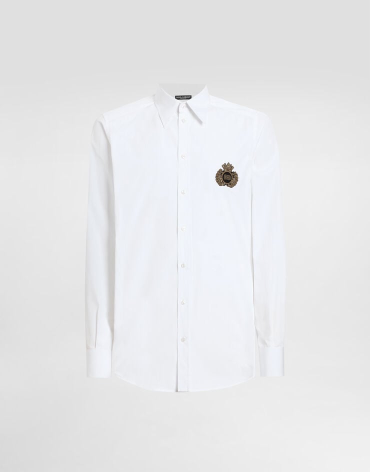 Dolce & Gabbana Camisa de algodón con parche heráldico