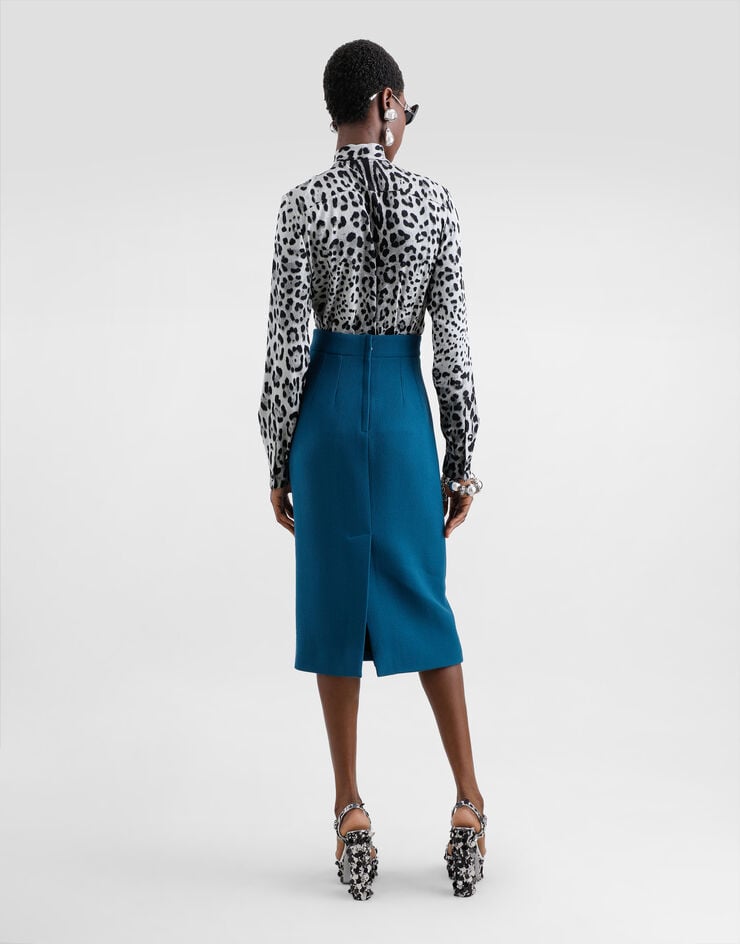 Dolce & Gabbana Camisa De Charmeuse Con Lazo Estampado Leopardo