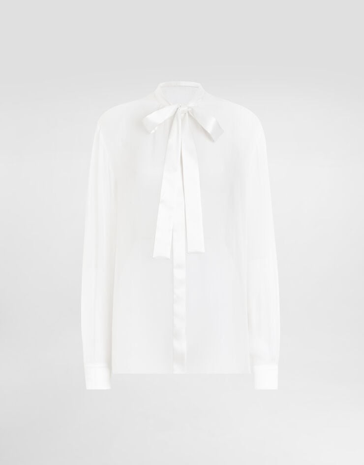 Dolce & Gabbana Camisa de chifón con lazada en el cuello