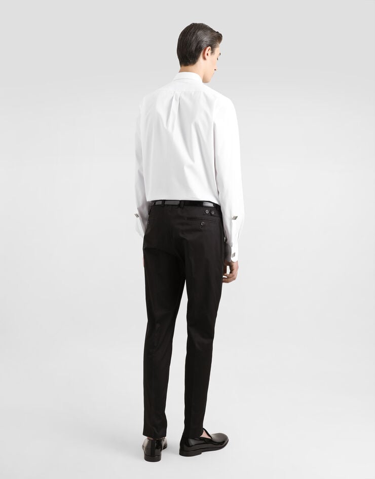 Dolce & Gabbana Camisa De Esmoquin En Algodón Con Aplicaciones Joya