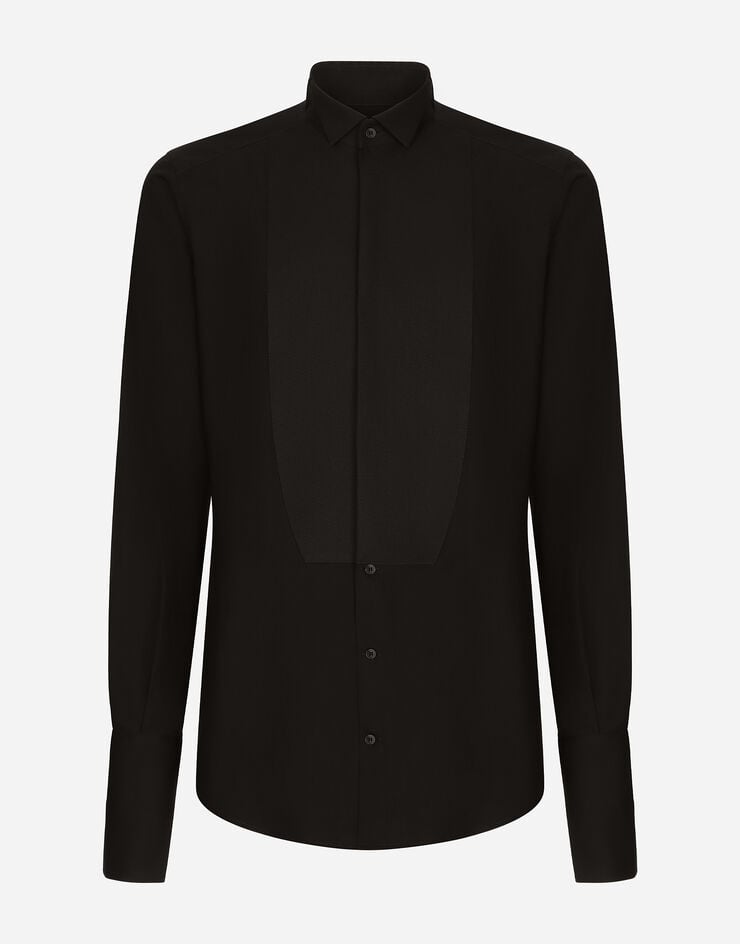 Dolce & Gabbana Camisa de esmoquin Gold en popelina de algodón