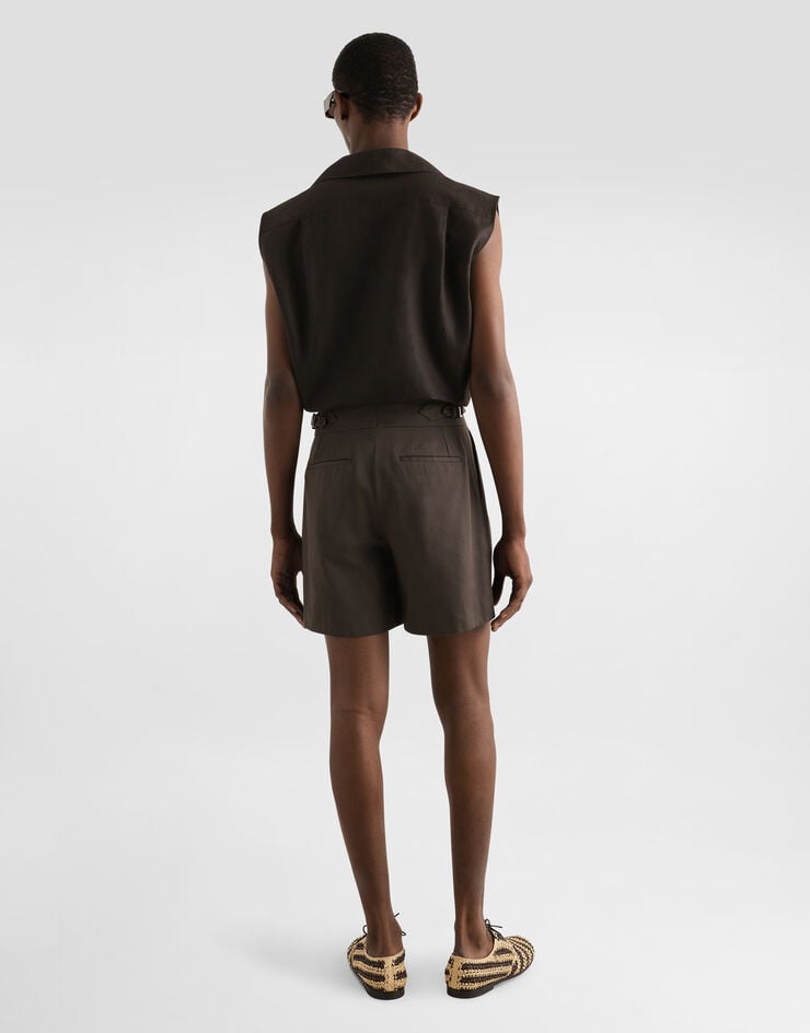 Dolce & Gabbana Camisa De Lino Sin Mangas Con Tres Botones