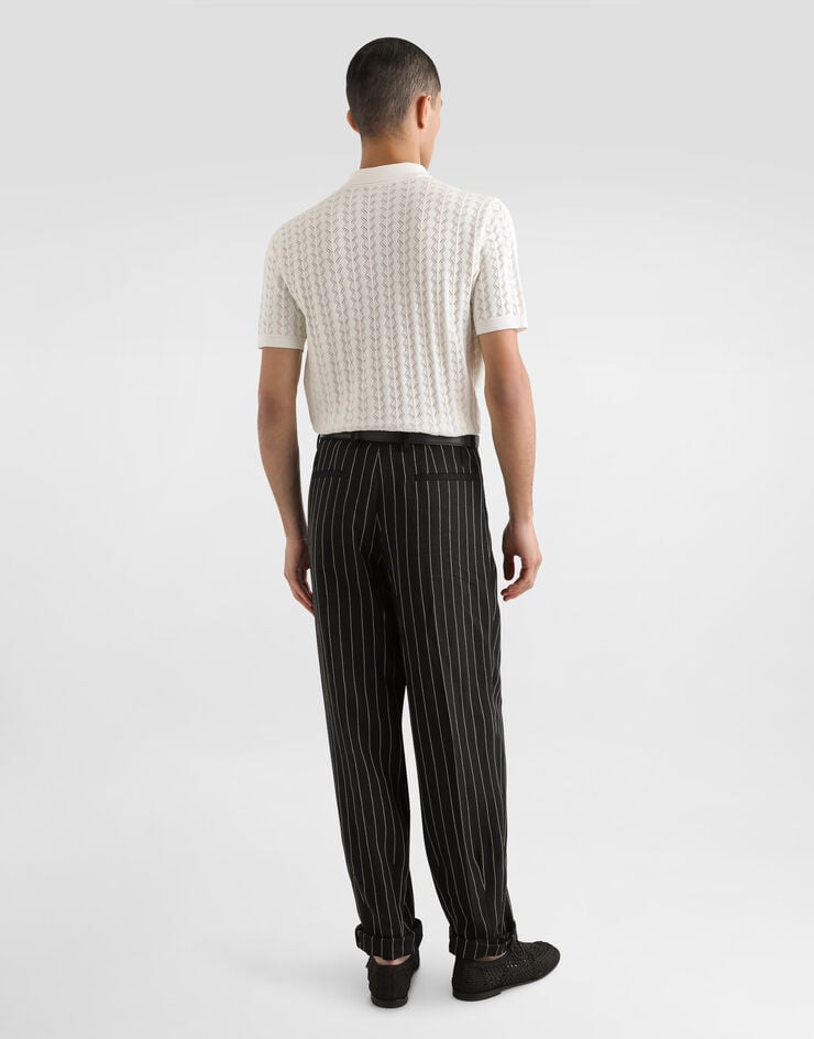 Dolce & Gabbana Camisa De Manga Corta De Punto De Algodón Calado