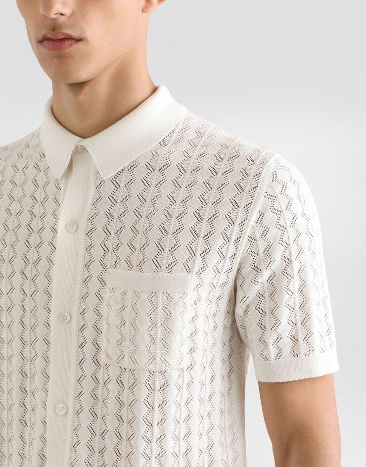 Dolce & Gabbana Camisa De Manga Corta De Punto De Algodón Calado