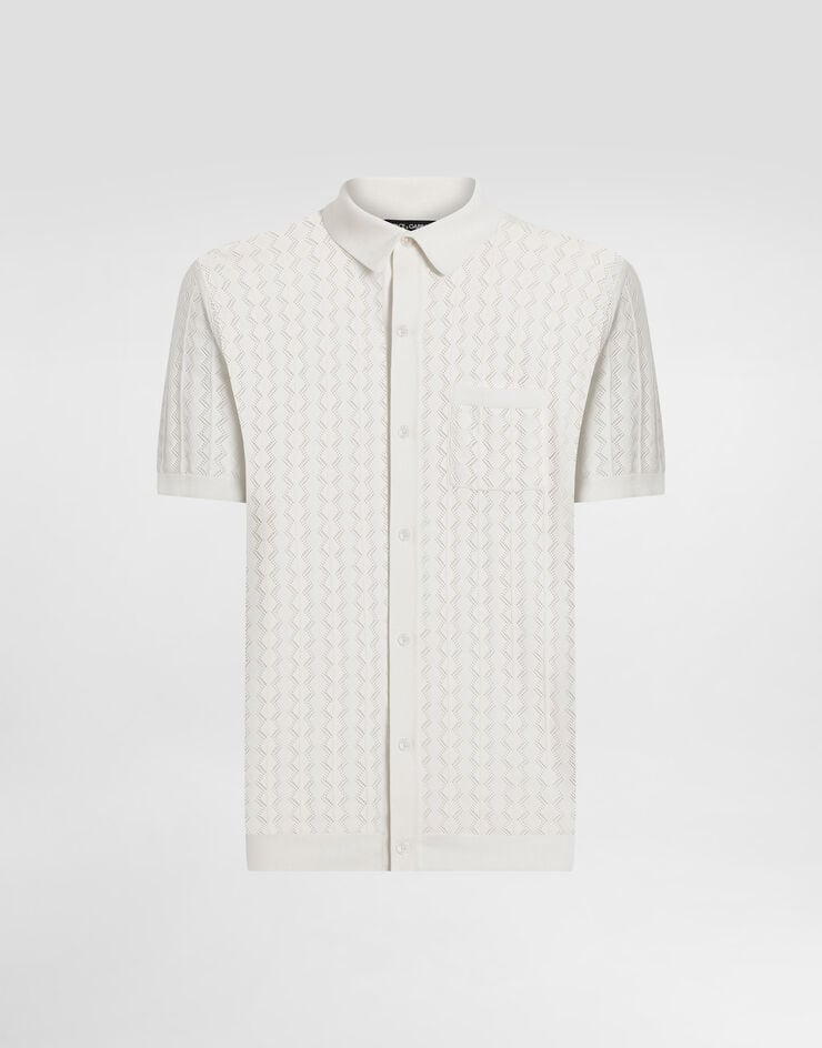 Dolce & Gabbana Camisa de manga corta de punto de algodón calado