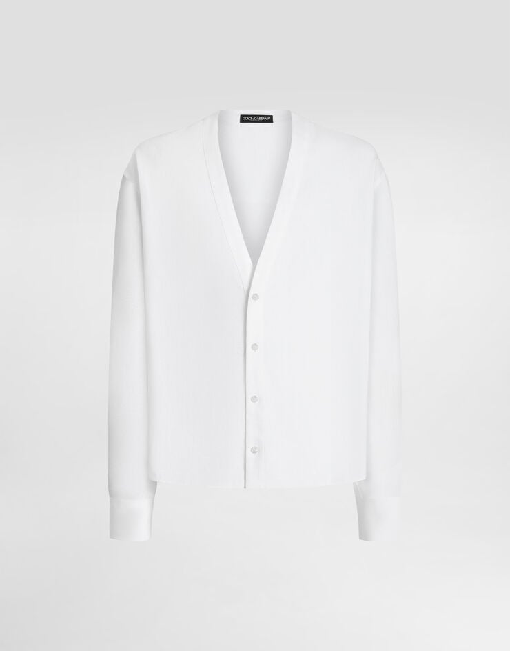 Dolce & Gabbana Camisa de manga larga de lino con cierre cárdigan
