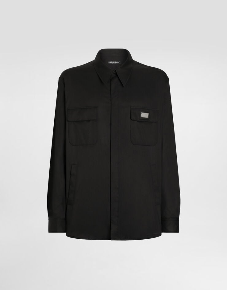 Dolce & Gabbana Camisa de nailon con placa con logotipo