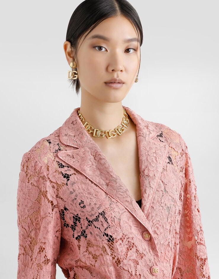 Dolce & Gabbana Camisa De Pijama De Encaje Cordonetto Con Motivo Floral Y Logotipo DG