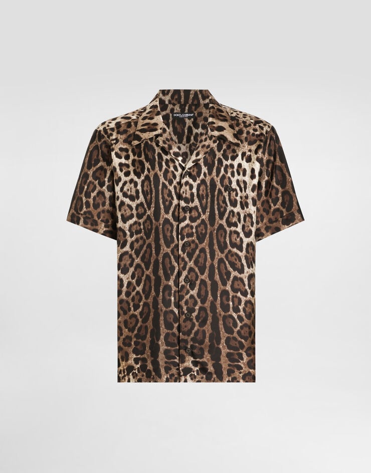 Dolce & Gabbana Camisa de seda con estampado Leopardo