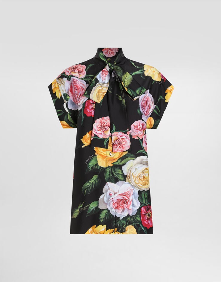 Dolce & Gabbana Camisa de seda habotai con estampado de peonías y rosas