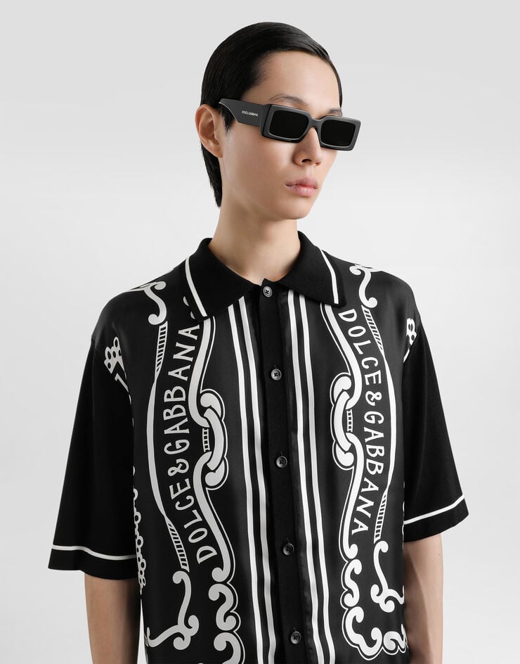 Dolce & Gabbana Camisa De Seda Y Algodón Con Estampado Bandana