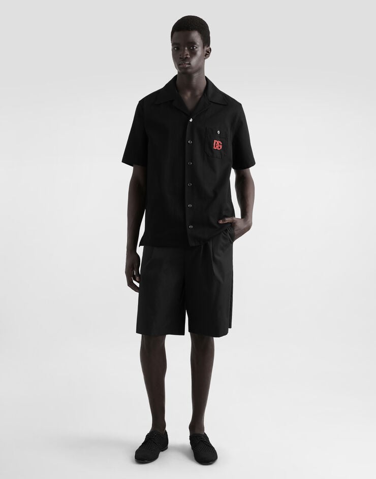 Dolce & Gabbana Camisa Hawaii Con Logotipo DG Bordado