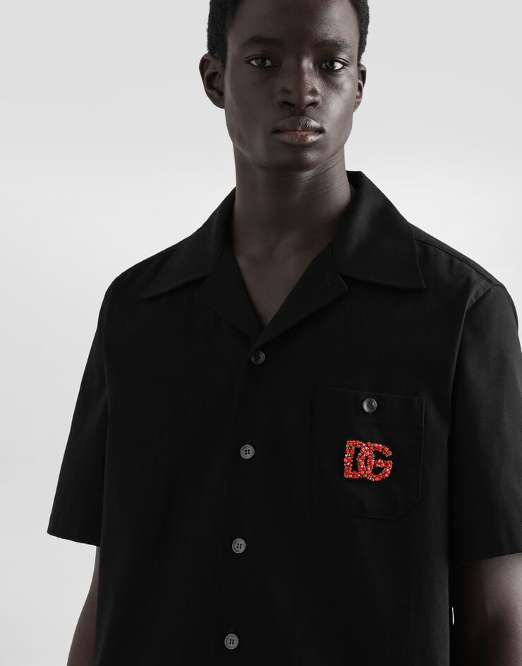 Dolce & Gabbana Camisa Hawaii Con Logotipo DG Bordado