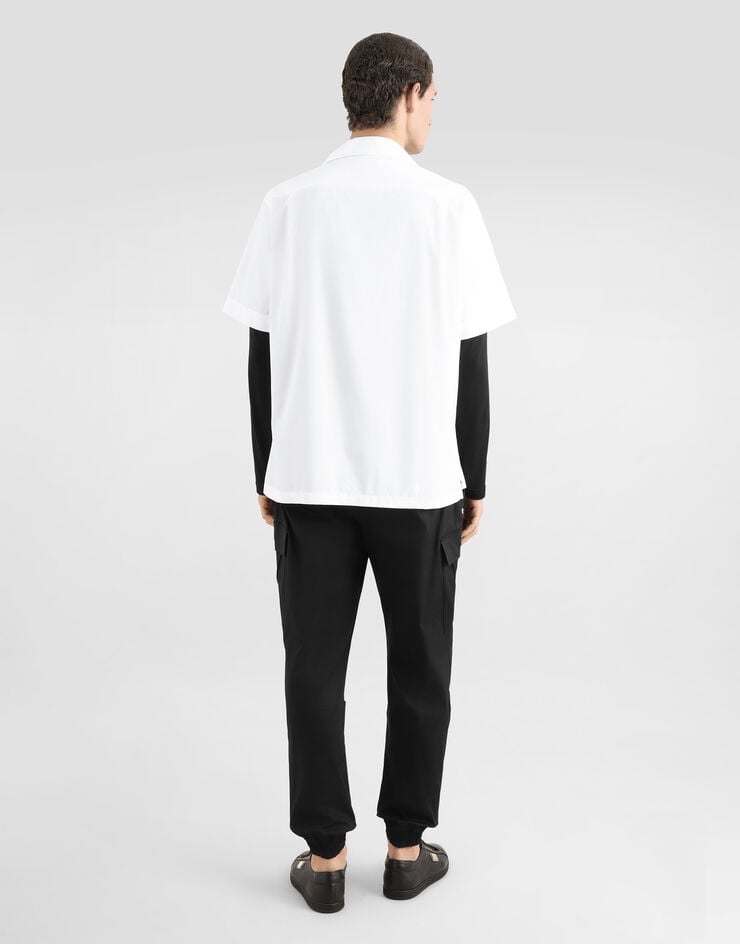 Dolce & Gabbana Camisa Hawaii De Algodón Con Placa Con Logotipo