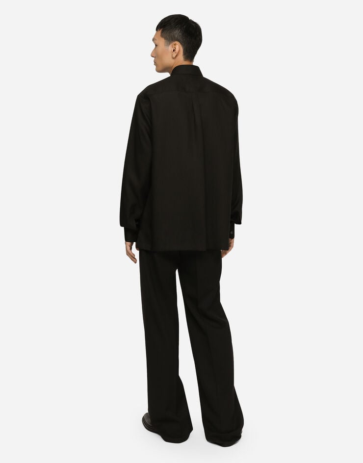 Dolce & Gabbana Camisa Hawaii De Lino Con DG Hardware