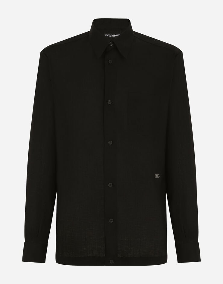 Dolce & Gabbana Camisa Hawaii de lino con DG Hardware