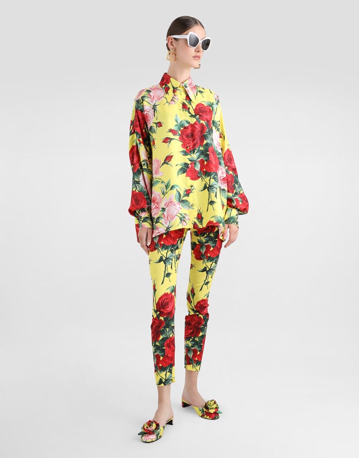 Dolce & Gabbana Camisa Holgada De Sarga De Seda Con Estampado Bouquet