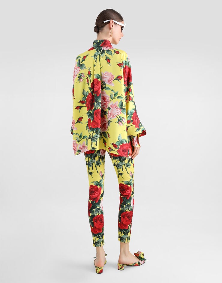 Dolce & Gabbana Camisa Holgada De Sarga De Seda Con Estampado Bouquet