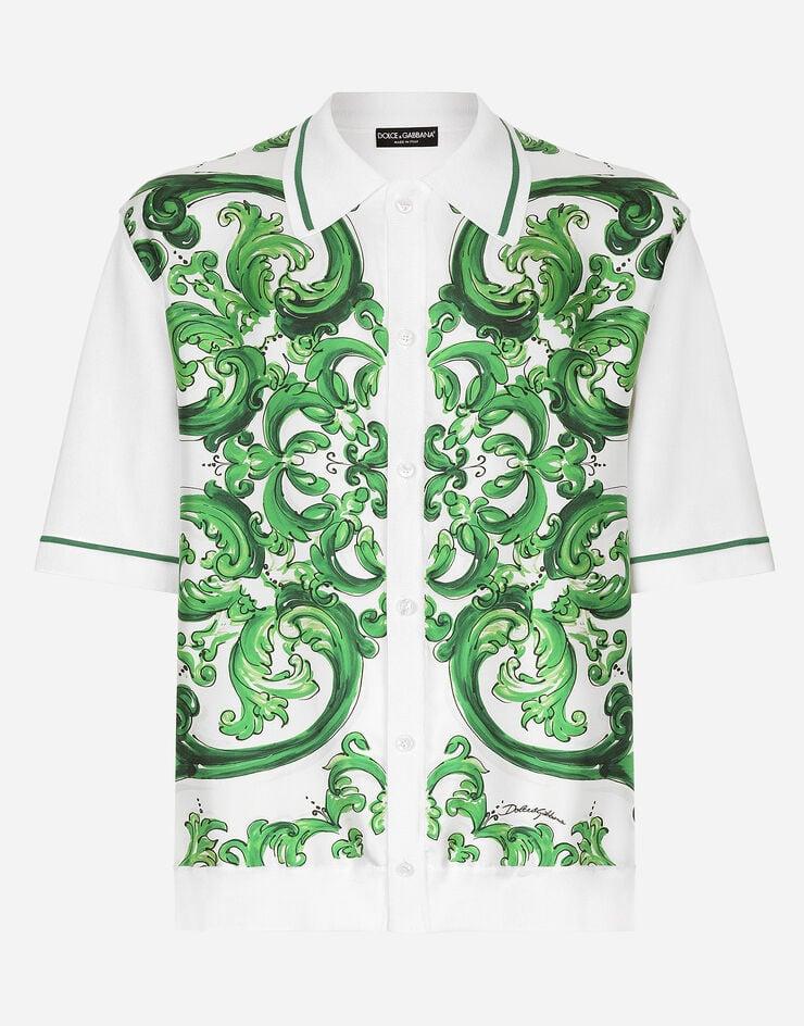 Dolce & Gabbana Camisa oversize de tejido y seda con estampado Maiolica