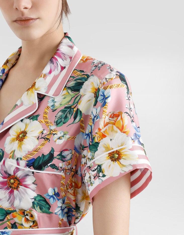 Dolce & Gabbana Camisa Pijama De Sarga Con Estampado De Flores