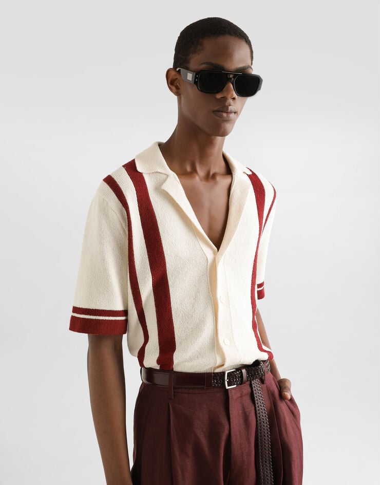 Dolce & Gabbana Camisa Polo De Punto De Algodón Intarsia A Raya