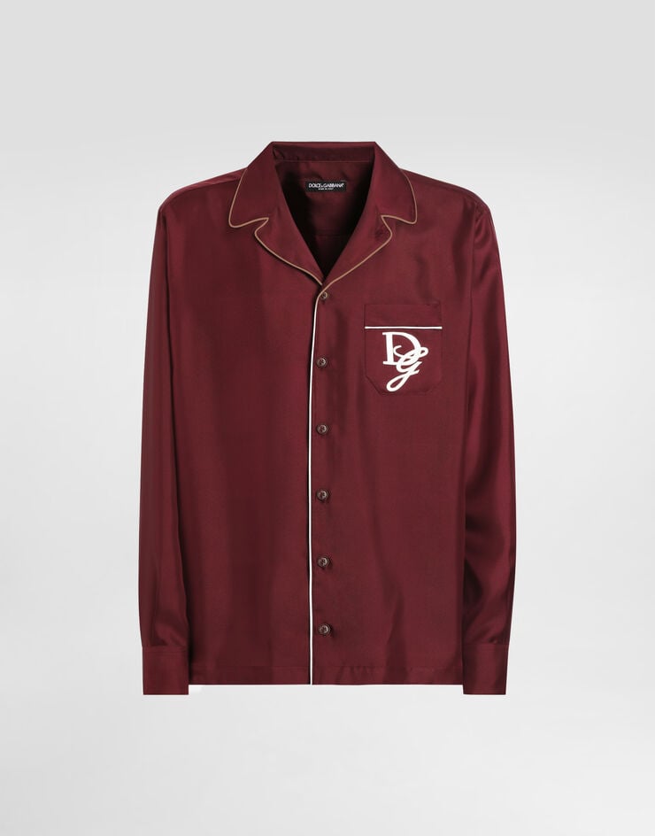 Dolce & Gabbana Camisa vanity de seda con logotipo bordado