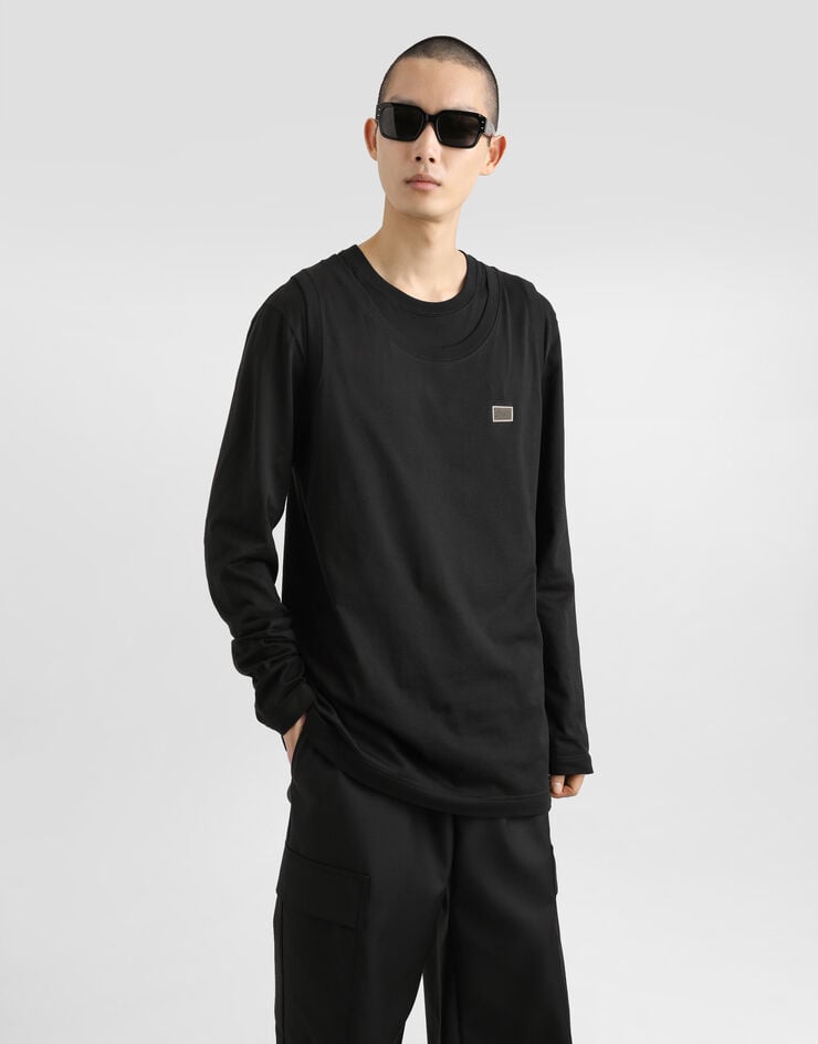 Dolce & Gabbana Camiseta Amplia Sin Mangas De Algodón Con Placa