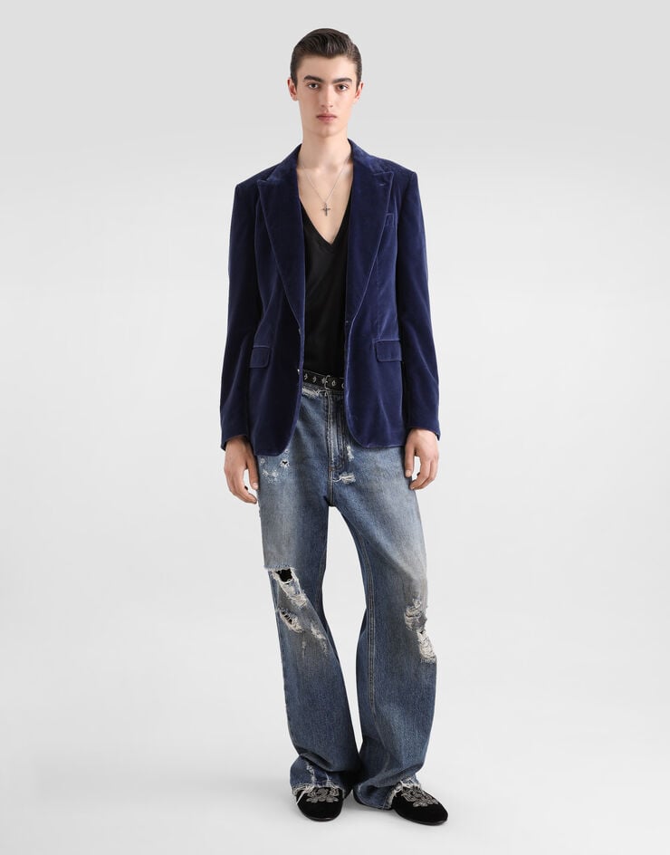 Dolce & Gabbana Camiseta De Algodón Con Cuello De Pico