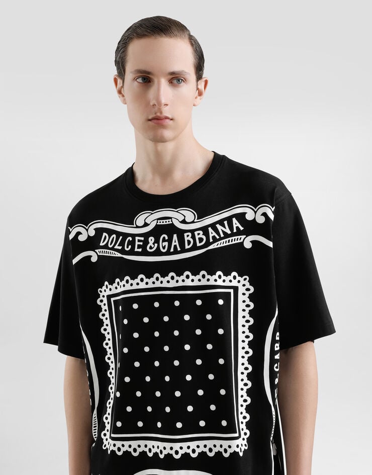Dolce & Gabbana Camiseta De Algodón Con Estampado Bandana
