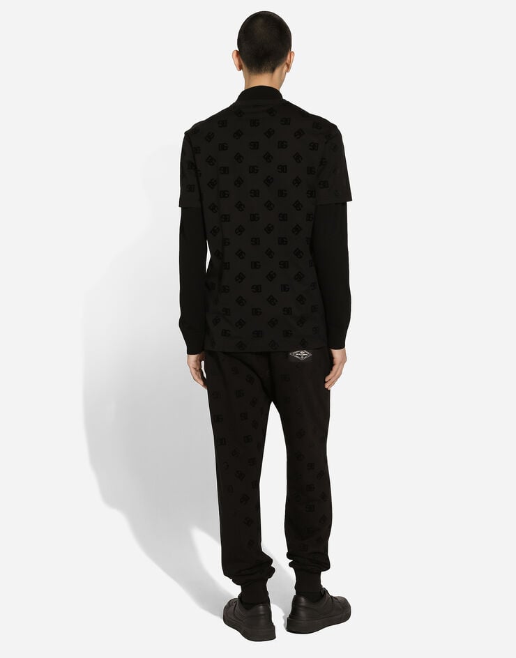 Dolce & Gabbana Camiseta De Algodón Con Estampado Integral De DG Aterciopelado