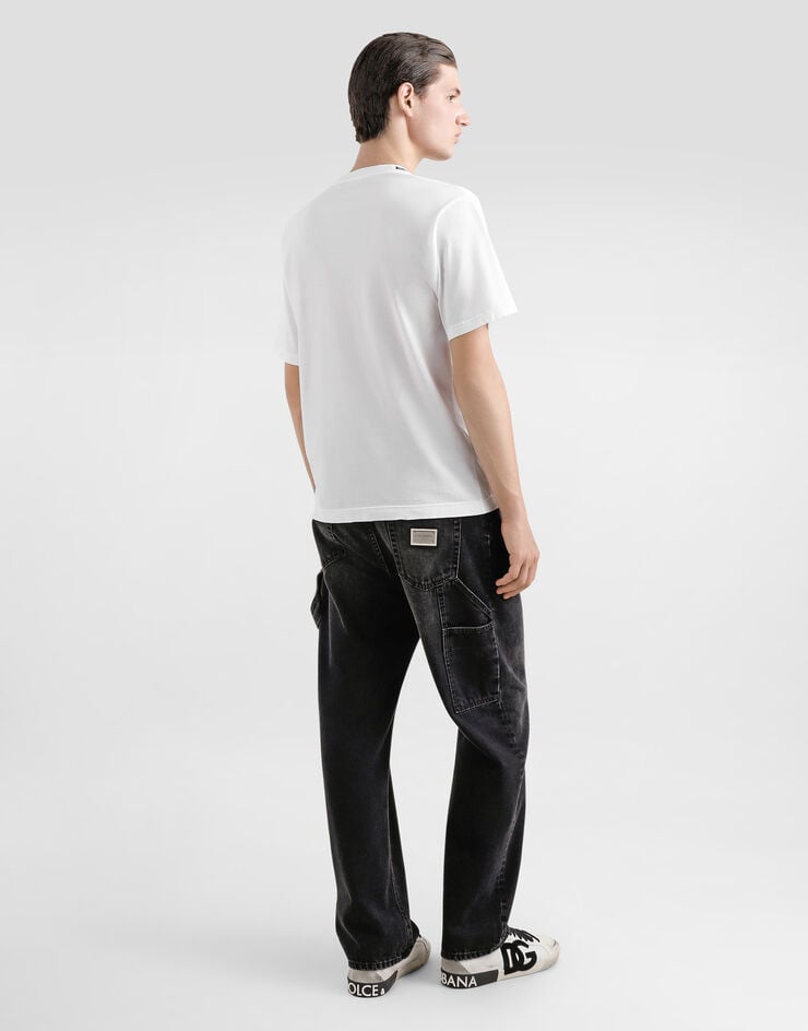 Dolce & Gabbana Camiseta De Algodón Con Estampado Postales