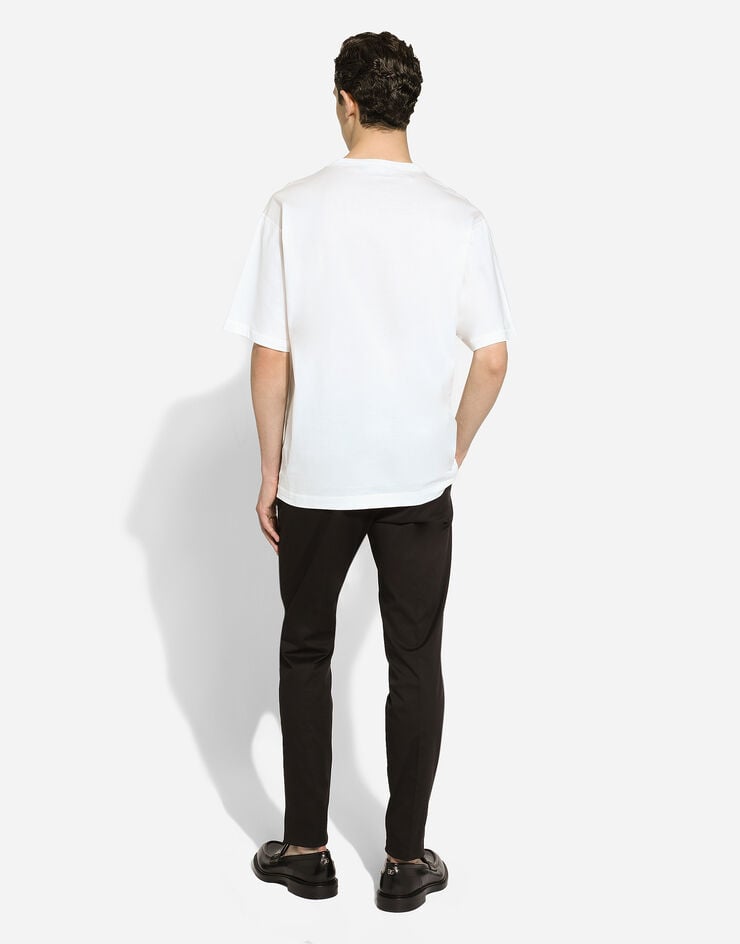 Dolce & Gabbana Camiseta De Algodón Con Logotipo Bordado