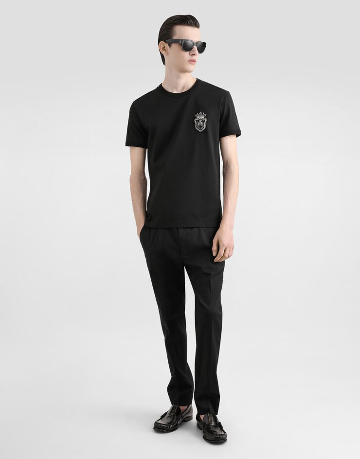 Dolce & Gabbana Camiseta De Algodón Con Parche Heráldico
