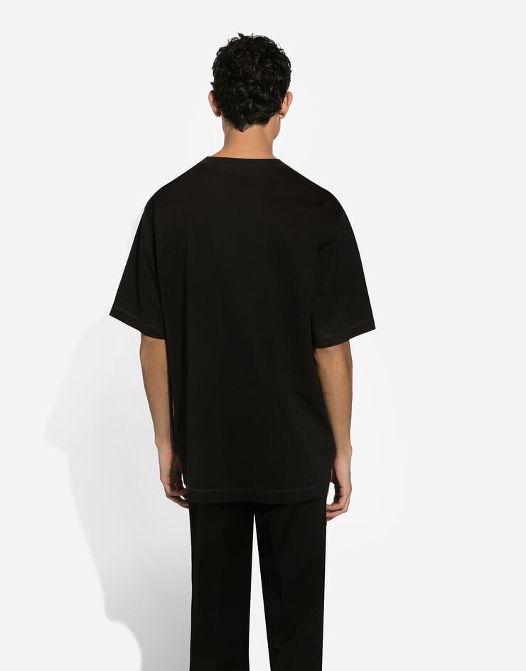 Dolce & Gabbana Camiseta De Algodón Con Placa Con Logotipo