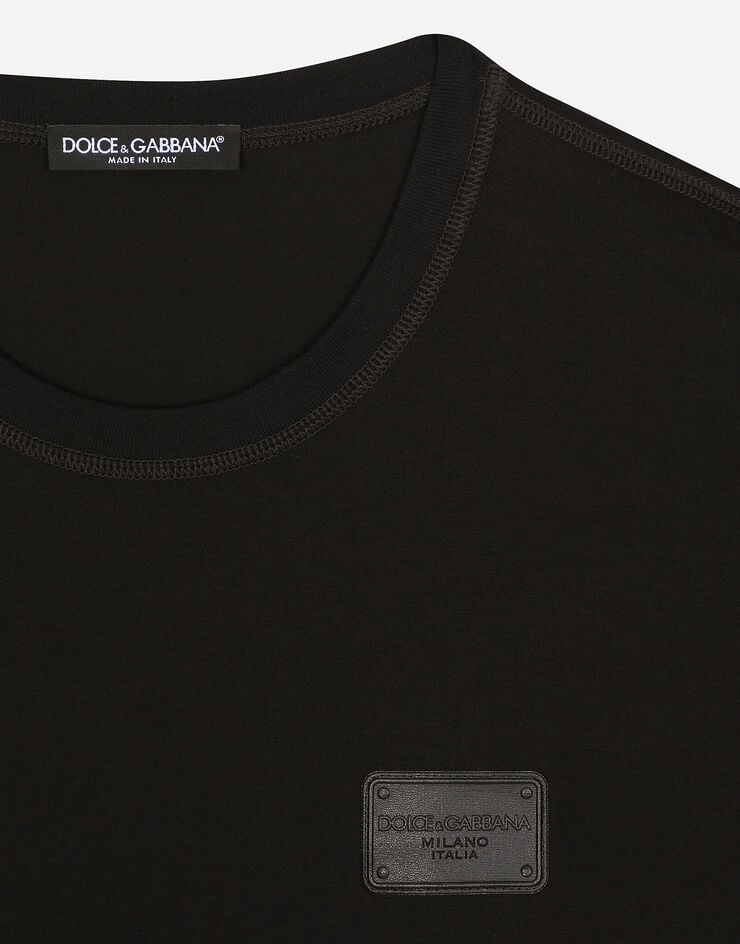 Dolce & Gabbana Camiseta De Algodón Con Placa Con Logotipo
