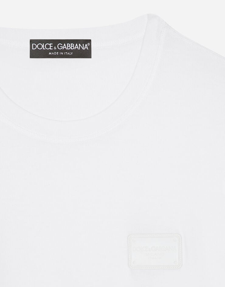 Dolce & Gabbana Camiseta De Algodón Con Placa Con Logotipo