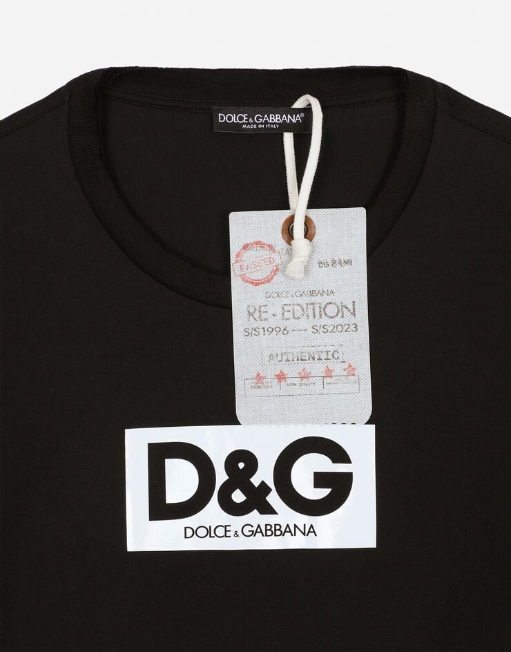 Dolce & Gabbana Camiseta De Cuello Redondo De Algodón Con Parche