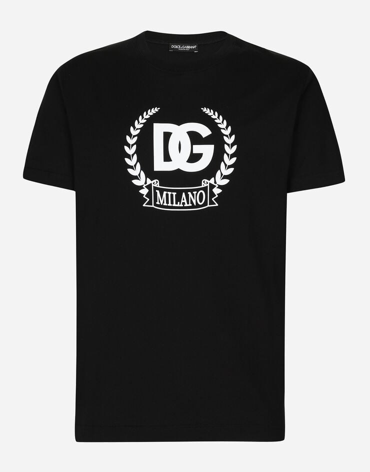 Dolce & Gabbana Camiseta de manga corta de algodón con estampado DG