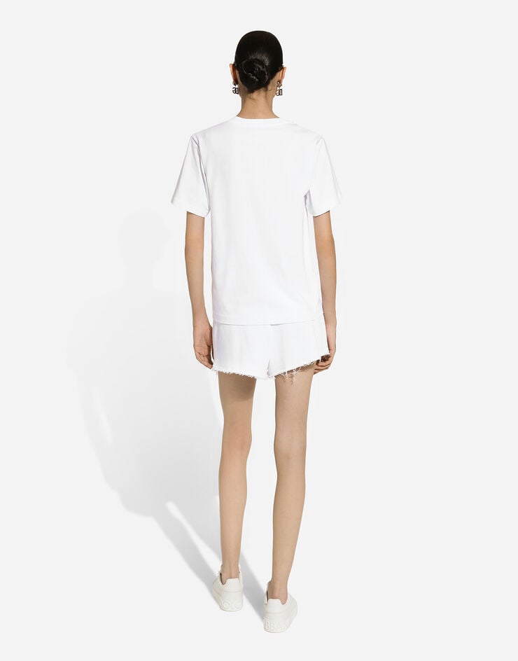 Dolce & Gabbana Camiseta De Punto Con Inscripción Y Bordado Del Logotipo Dolce&Gabbana