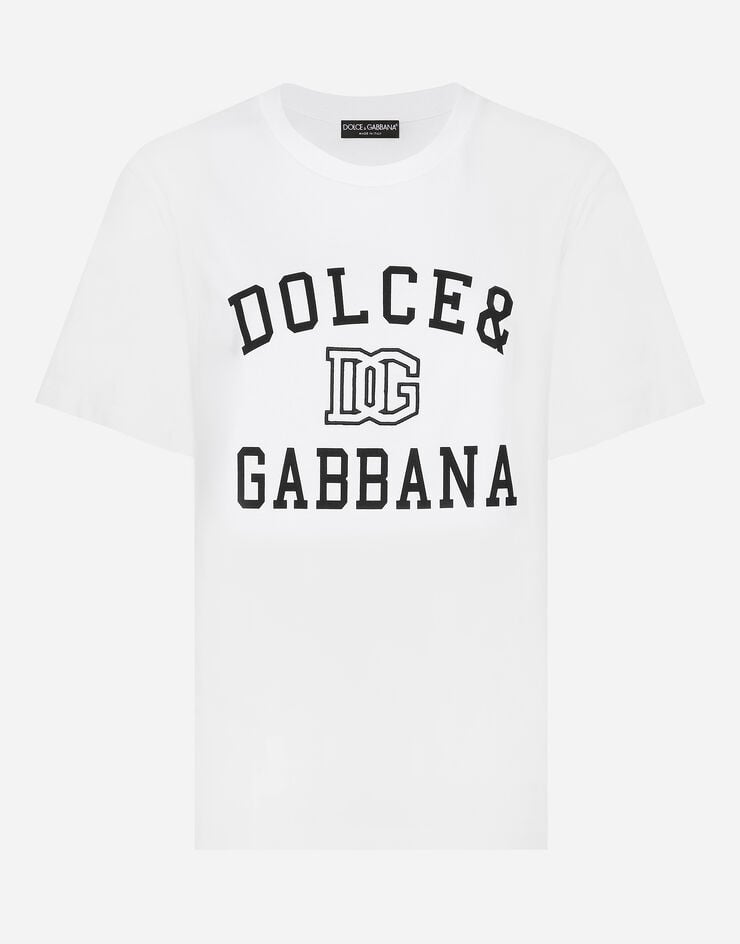 Dolce & Gabbana Camiseta de punto con inscripción y bordado del logotipo Dolce&Gabbana