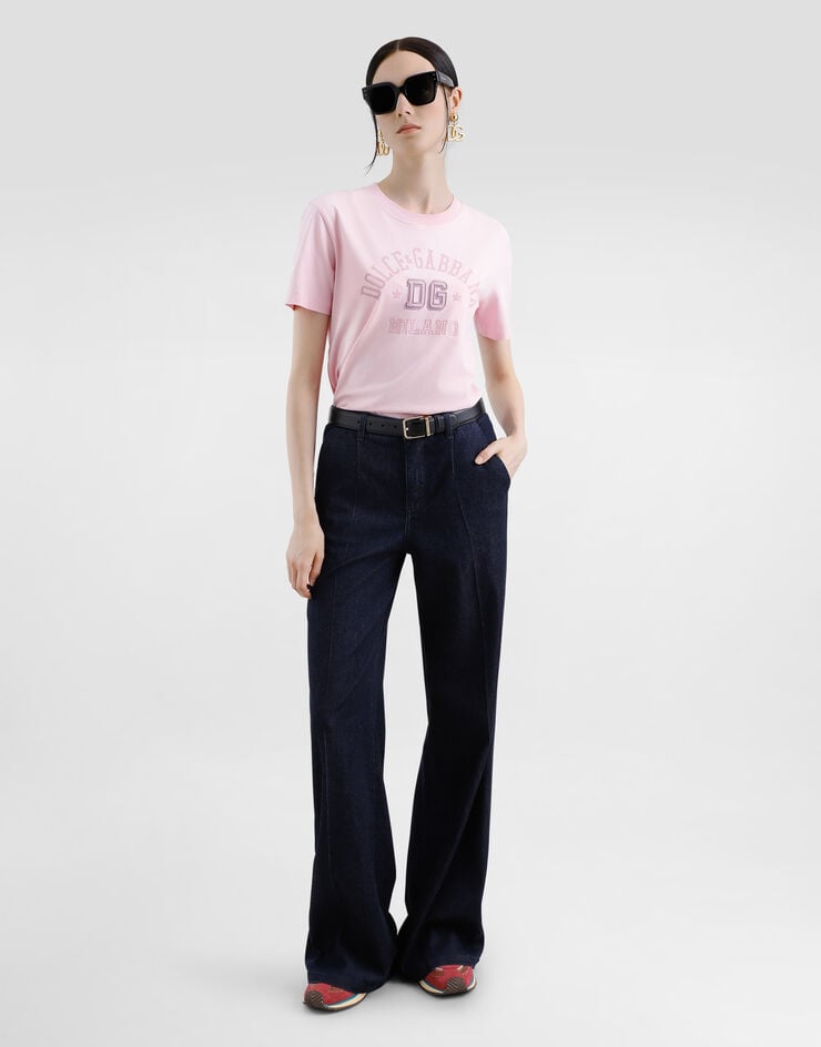 Dolce & Gabbana Camiseta De Punto Holgada Con Logotipo DG Bordado En Relieve