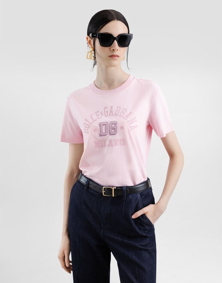 Dolce & Gabbana Camiseta De Punto Holgada Con Logotipo DG Bordado En Relieve