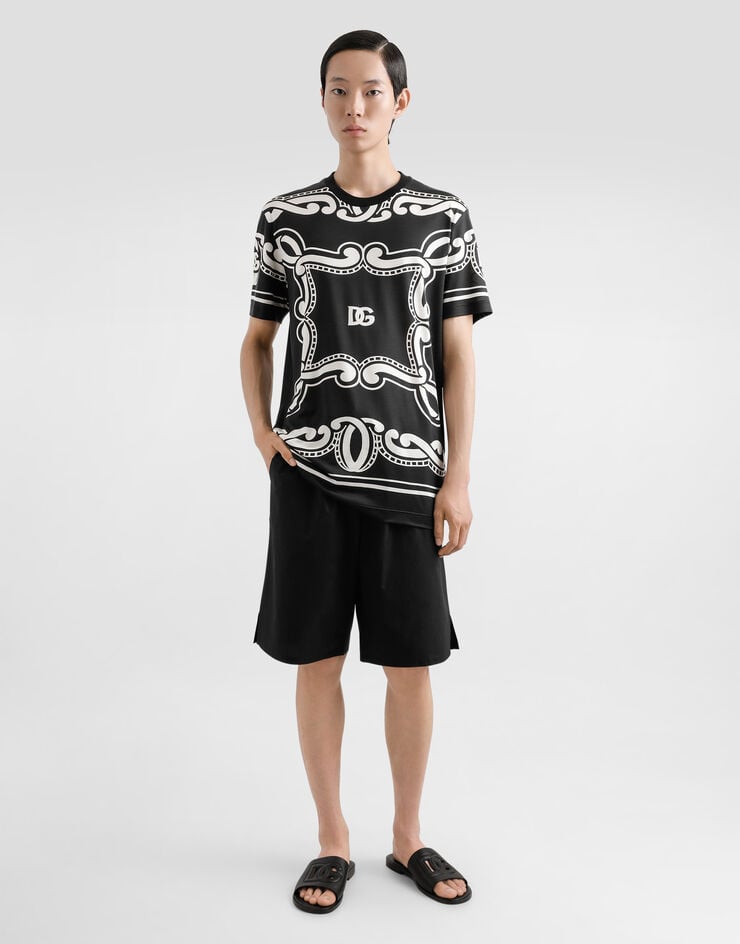 Dolce & Gabbana Camiseta De Seda Con Estampado Bandana