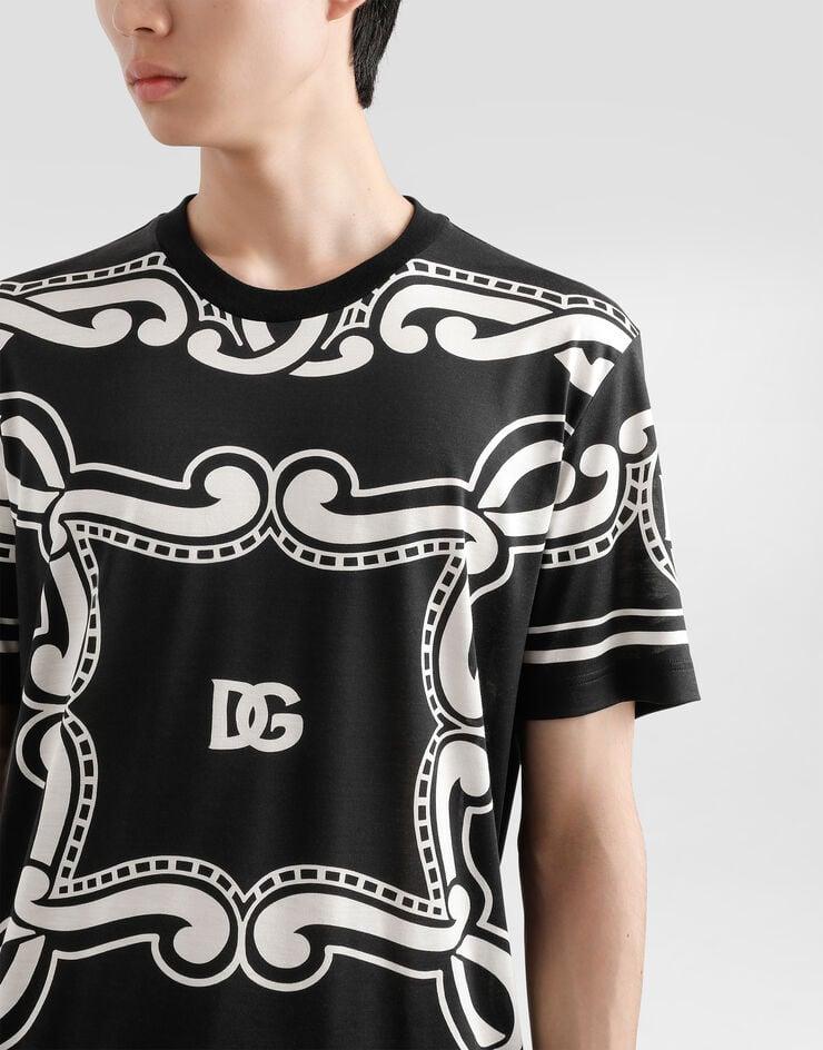 Dolce & Gabbana Camiseta De Seda Con Estampado Bandana