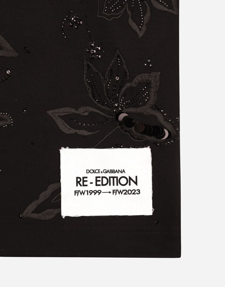 Dolce & Gabbana Camiseta En Interlock De Algodón Con Bordado