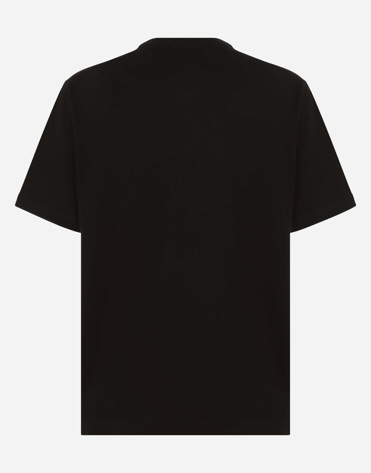 Dolce & Gabbana Camiseta En Interlock De Algodón Con Estampado Del Logotipo DG