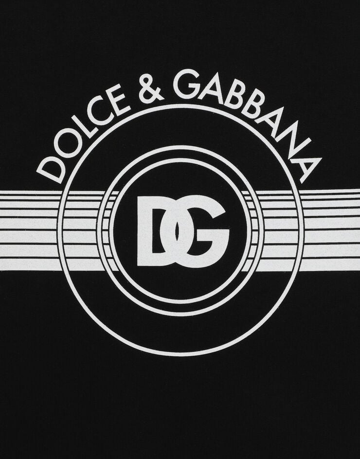 Dolce & Gabbana Camiseta En Interlock De Algodón Con Estampado Del Logotipo DG