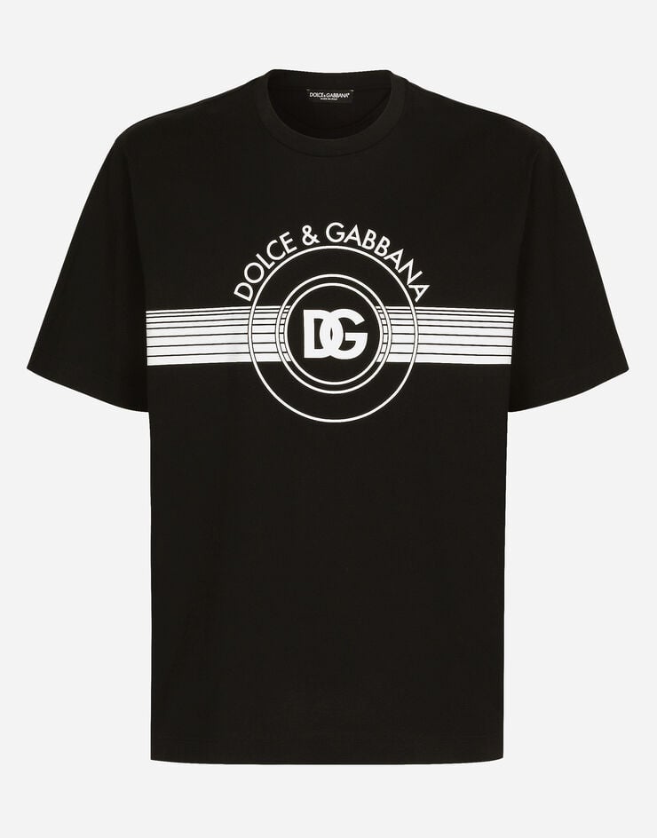 Dolce & Gabbana Camiseta en interlock de algodón con estampado del logotipo DG